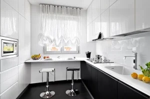 Dapur Apartemen Sederhana Elegan Kombinasi Warna yang Menenangkan
