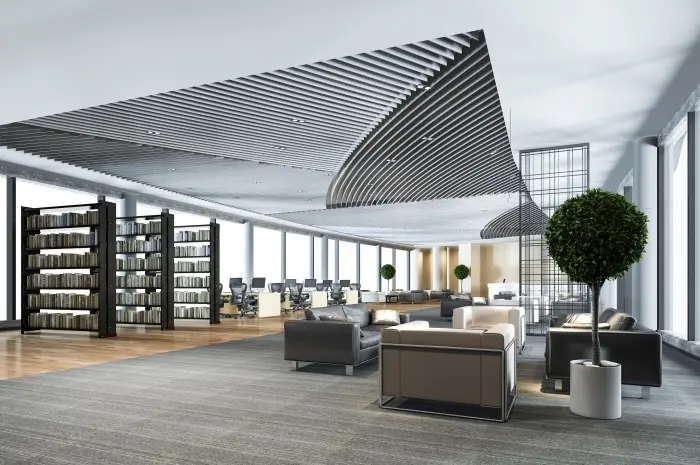 Desain Kantor Modern dengan Langit Platform yang Tinggi