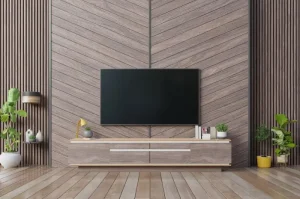 Backdrop TV Panel Kayu Keseimbangan Antara Tradisi dan Modern