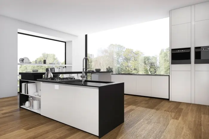 Dapur Minimalis dengan Jendela Lebar