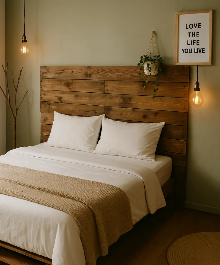 Dinding Palet Kayu Sebagai Fokus Ruangan