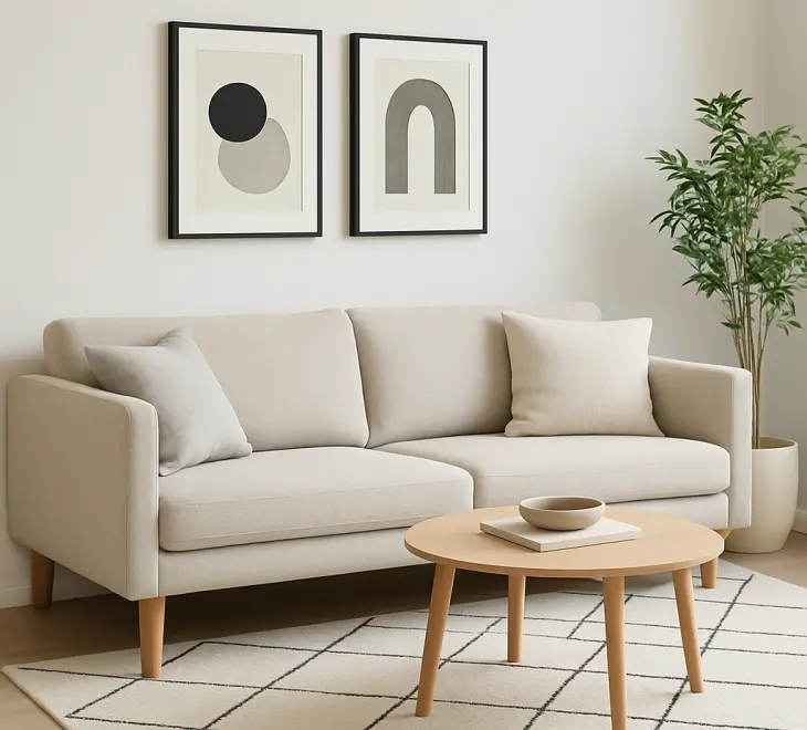 Gunakan Aksen Bantal Tipis dan Karpet Minimalis