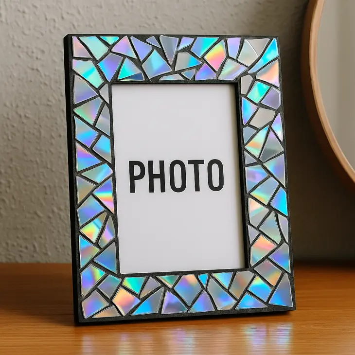 Kepingan CD Bekas Jadi Frame Foto Bling-Bling