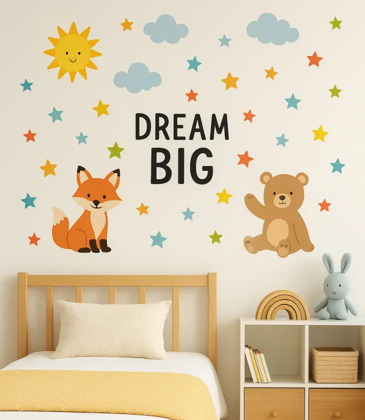 Percantik Dinding dengan Stiker Warna-Warni