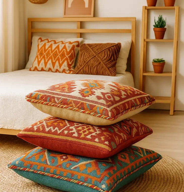 Tumpuk Bantal Lantai Warna-Warni