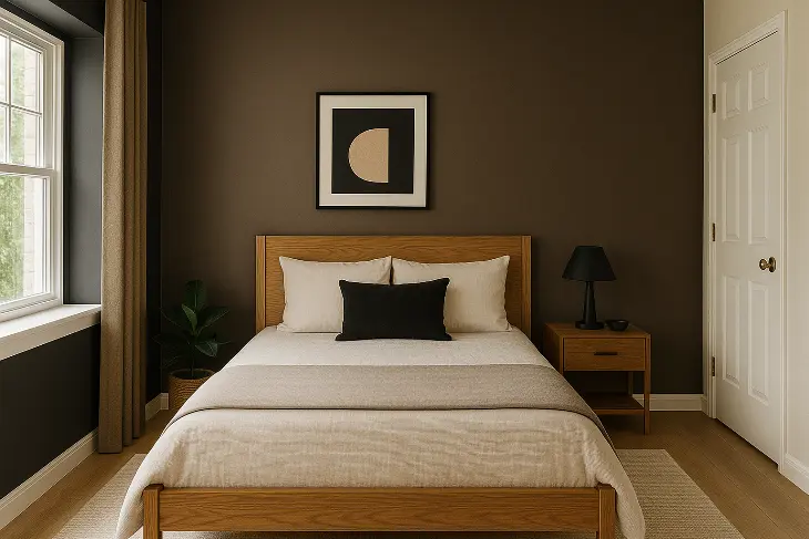 Kombinasi Warna Cat Kamar Tidur Cokelat Kopi - Krem - Hitam Doff: Kalem dan Dewasa