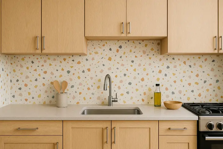 Motif Keramik Dapur Motif Terrazzo: Warna-warni yang Ceria
