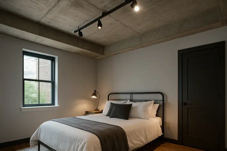 Desain Plafon Kamar Tidur Modern: Plafon Industrial (Ekspos): Kesan Urban & Maskulin