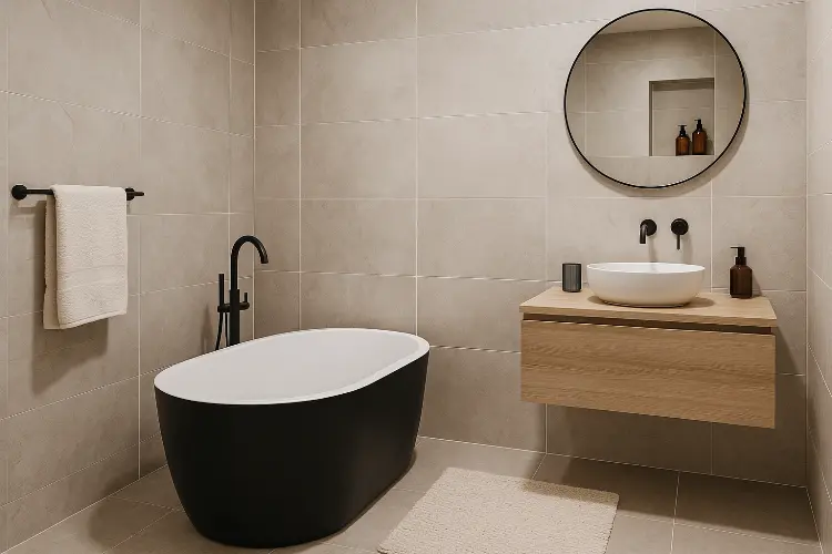 Desain Kamar Mandi dengan Bathtub Mini