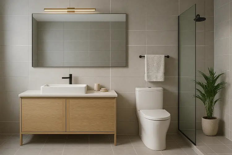 Kamar Mandi Minimalis dengan Sentuhan Elegan