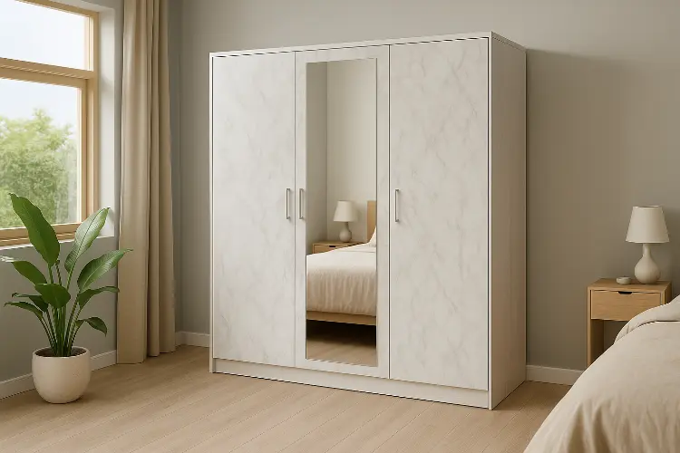 Lemari 3 Pintu Motif Marmer - Elegan dan Multifungsi