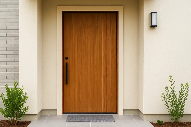 Pintu Kayu Panel Vertikal