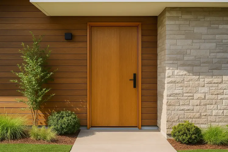 Pintu Kayu Polos dengan Finishing Natural